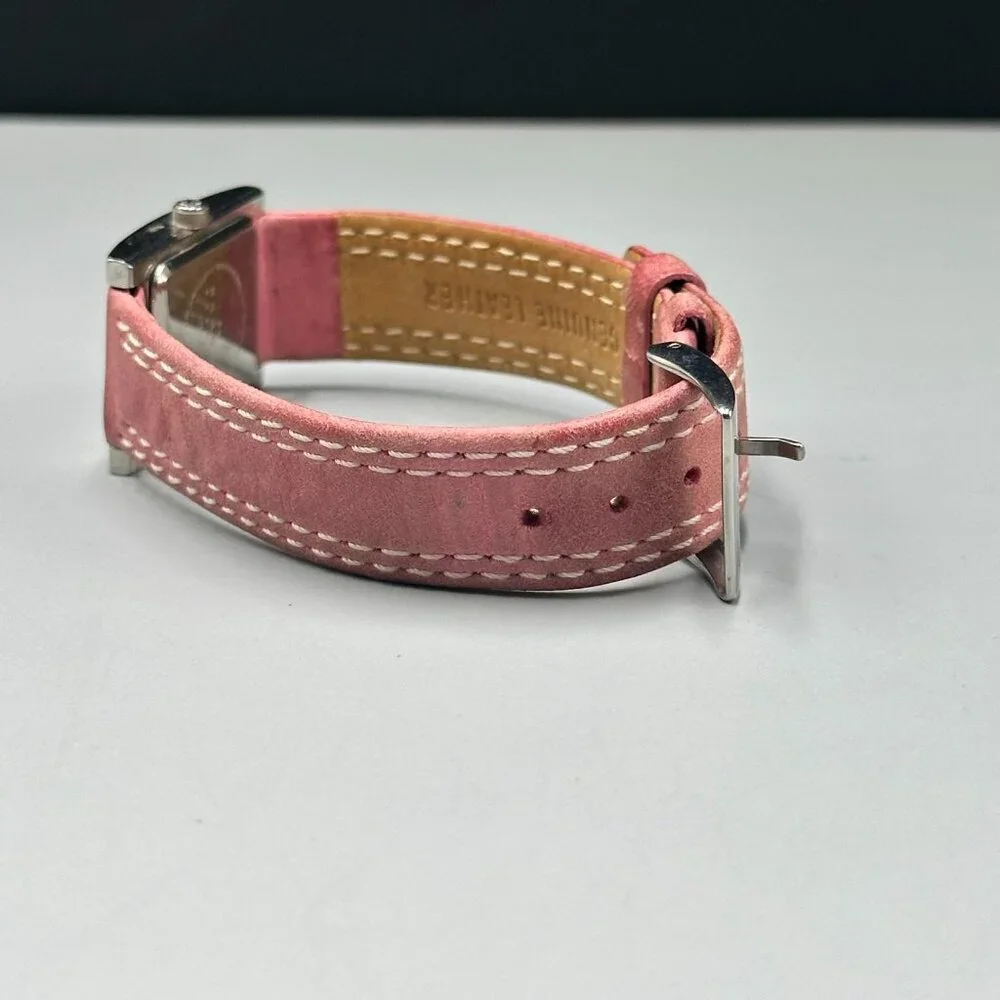 Skagen Watch Women Silver Tone Mother of Pearl Dial Pink New Battery 8.5